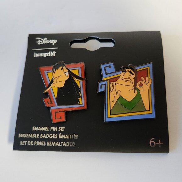 Loungefly Disney Emperors New Groove Pin Set Kuzco & Pacha 2 Enamel Pins New - Picture 1 of 4